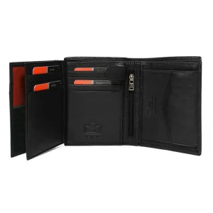 Pierre Cardin 326 portfel męski otwarty – układ kieszeni, karty, bilon i banknoty / Pierre Cardin 326 men’s wallet open – interior layout with card slots and compartments